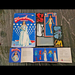Vintage Uncut 1972 Colorforms Miss America Doll Dress Up Set FREE SHIPPING